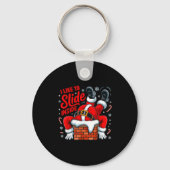 I Like To Slide Inside Funny Santa Couple Matching Sleutelhanger (Voorkant)