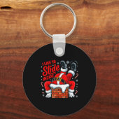 I Like To Slide Inside Funny Santa Couple Matching Sleutelhanger (Voorkant)