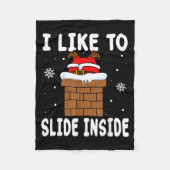 I Like To Slide Inside Funny Xmas Couple Fleece Deken (Voorkant)
