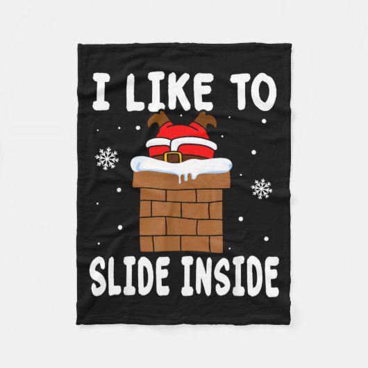 I Like To Slide Inside Funny Xmas Couple Fleece Deken (Voorkant)