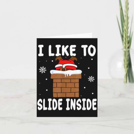 I Like To Slide Inside Funny Xmas Couple  Kaart (Voorkant)