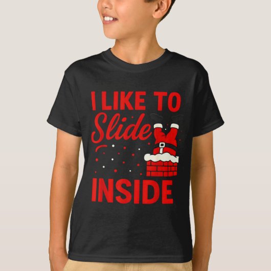 I Like To Slide Inside Funny Xmas Couple Matching  T-shirt (Voorkant)