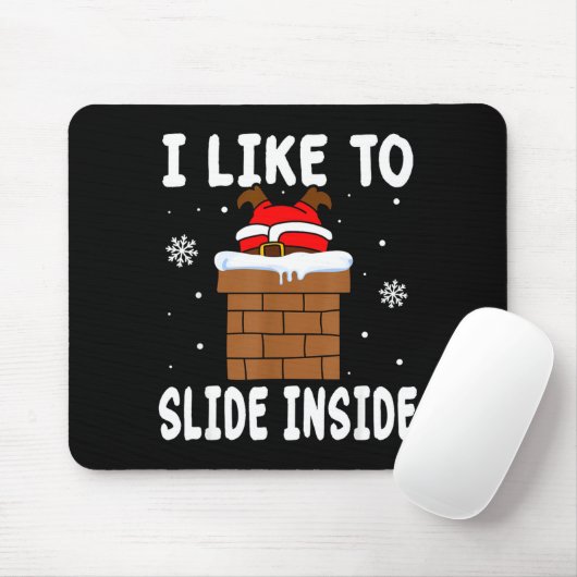 I Like To Slide Inside Funny Xmas Couple Muismat (Met muis)