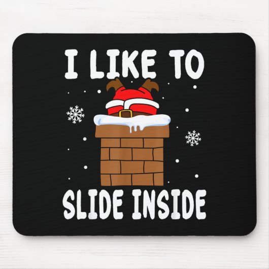 I Like To Slide Inside Funny Xmas Couple  Muismat (Voorkant)