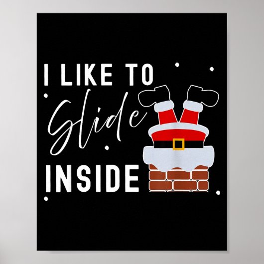 I Like To Slide Inside Funny Xmas Couple Unhinge P Poster (Voorkant)