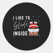 I Like To Slide Inside Funny Xmas Couple Unhinge P Ronde Sticker (Voorkant)
