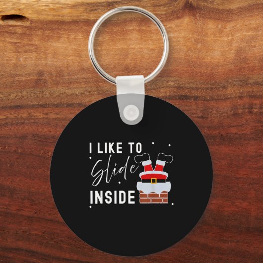 I Like To Slide Inside Funny Xmas Couple Unhinge P Sleutelhanger (Voorkant)