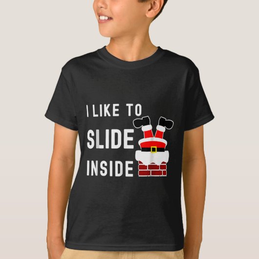 I Like To Slide Inside Funny Xmas Couple Unhinge P T-shirt (Voorkant)
