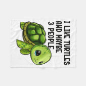 I Like Turtles And Maybe Three People Funny Retro  Fleece Deken (Voorkant (Horizontaal))