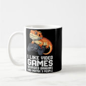 I Like Video Games Bearded Dragon Gamer Introvert Koffiemok (Links)