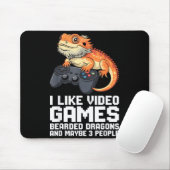 I Like Video Games Bearded Dragon Gamer Introvert  Muismat (Met muis)