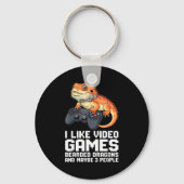 I Like Video Games Bearded Dragon Gamer Introvert  Sleutelhanger (Voorkant)