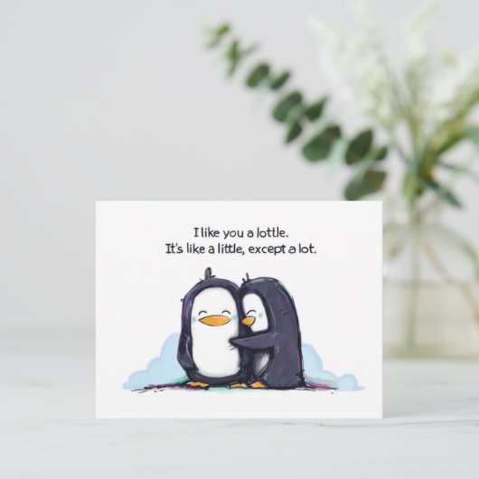 I Like You a Little - Briefkaart (Staand voorkant)
