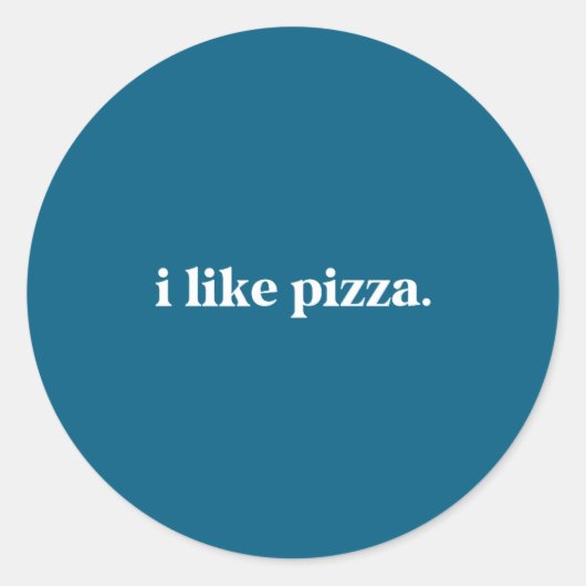 I Like Zza Food Lover Funny Quote Minimalist  Ronde Sticker (Voorkant)