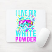 I Live For White Wder 80s 90s Retro Skiing Snowboa Muismat (Met muis)