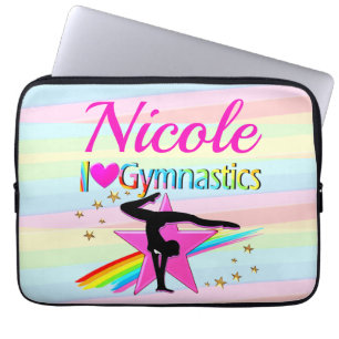 I LIVE GYMNASTICS ONTWERP LAPTOP SLEEVE