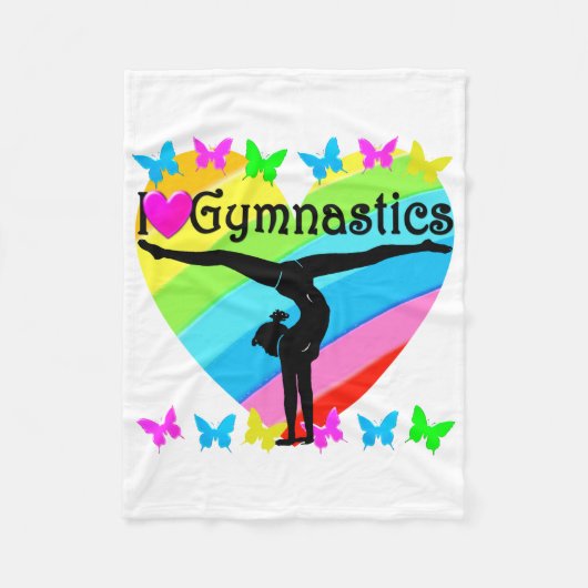 I LIVE GYMNASTICS RAINBOW ONTWERP FLEECE DEKEN (Voorkant)