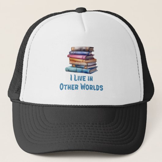 I Live in Other Worlds - Book Lover Trucker Pet (Voorkant)