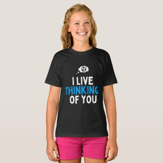 I Live thinking of you football T-shirt (Voorkant volledig)
