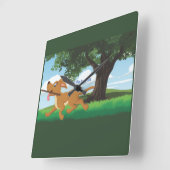 I Live to retrieve Vierkante Klok (Hoek)