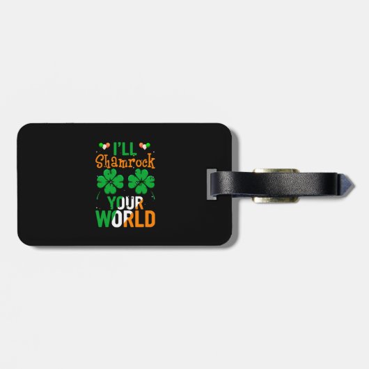 i_ll shamrock uw wereld op Patrick_s dag Bagagelabel (Achterkant horizontaal)