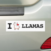 I Llama Llamas Bumpersticker (Op auto)