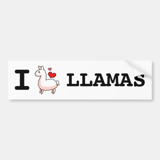 I Llama Llamas Bumpersticker (Voorkant)