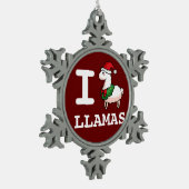 I Llama Llamas Tin Sneeuwvlok Ornament (Links)