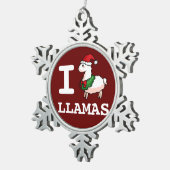 I Llama Llamas Tin Sneeuwvlok Ornament (Rechts)