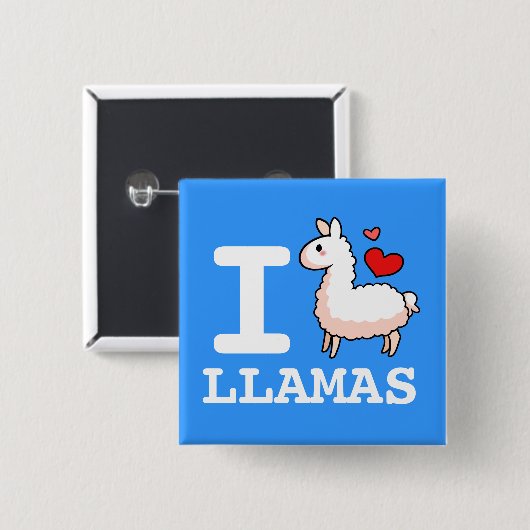 I Llama Llamas Vierkante Button 5,1 Cm (Voorkant /achterkant)