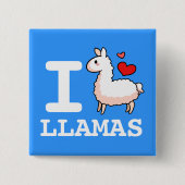 I Llama Llamas Vierkante Button 5,1 Cm (Voorkant)