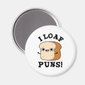 I Loaf Puns Funny Bread Pun Magneet (Voorkant / Achterkant)