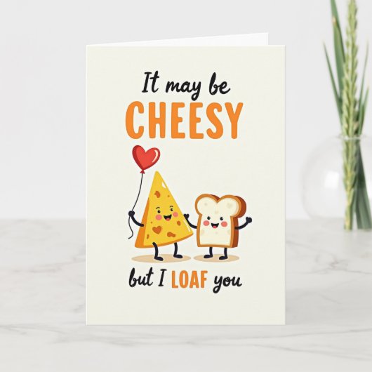 I Loaf You Cheesy Pun Card Kaart (Voorkant)
