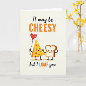 I Loaf You Cheesy Pun Card Kaart (Gele Bloem)
