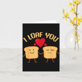 I Loaf You Funny Valentine's Day Bread Lover Gift  Kaart (Gele Bloem)