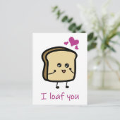 I loaf you postcard postcrossing briefkaart (Staand voorkant)
