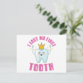 I Lost My First Tooth Teeth Out Kids Gift Briefkaart (Staand voorkant)
