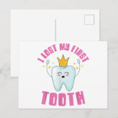 I Lost My First Tooth Teeth Out Kids Gift Feestdagenkaart (Voorkant / Achterkant)