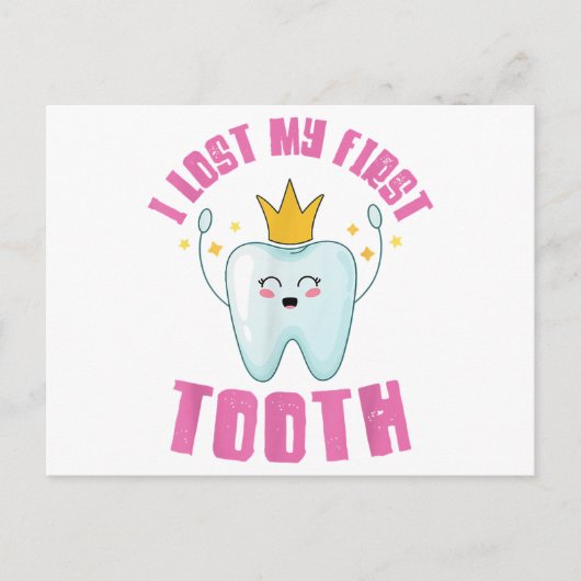 I Lost My First Tooth Teeth Out Kids Gift Feestdagenkaart (Voorkant)