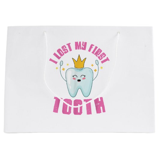 I Lost My First Tooth Teeth Out Kids Gift Groot Cadeauzakje (Voorkant)