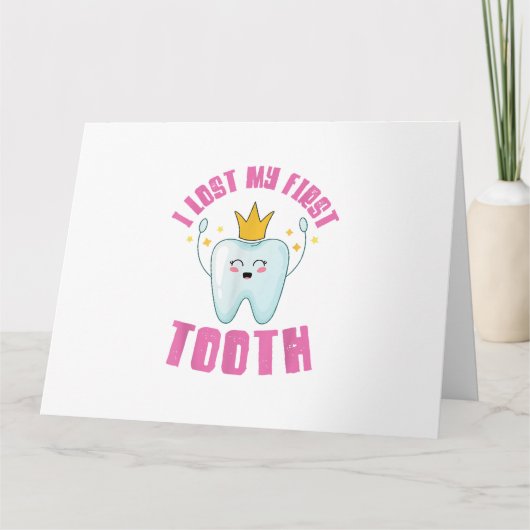 I Lost My First Tooth Teeth Out Kids Gift Kaart (Voorkant)