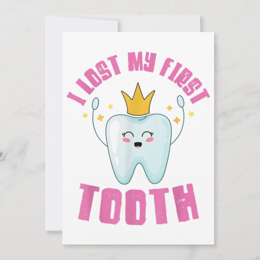 I Lost My First Tooth Teeth Out Kids Gift Kaart (Voorkant)