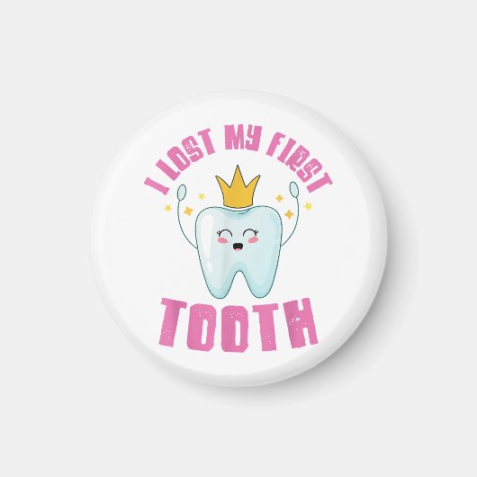 I Lost My First Tooth Teeth Out Kids Gift Magneet (Voorkant)