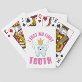 I Lost My First Tooth Teeth Out Kids Gift Pokerkaarten (Achterkant)