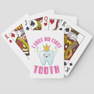 I Lost My First Tooth Teeth Out Kids Gift Pokerkaarten
