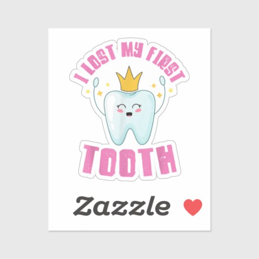I Lost My First Tooth Teeth Out Kids Gift Sticker (Vel)