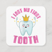 I Lost My First Tooth Teeth Out Kids Gift Vierkante Visitekaartje (Achterkant)