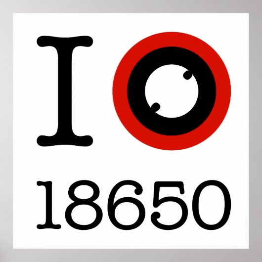 I Love 18650 Li-Ion Batteries Poster (Voorkant)