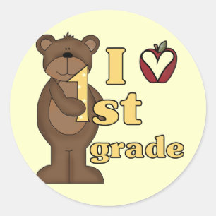 I Love 1st Grade Tshirts and Gifts Ronde Sticker