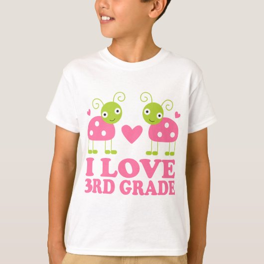 I Love 3rd Grade Ladybug T-shirt (Voorkant)